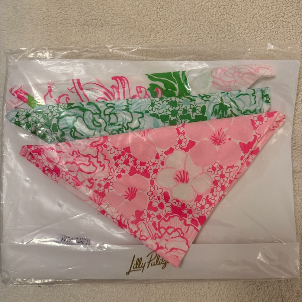Lilly Pulitzer head scarf set of 3